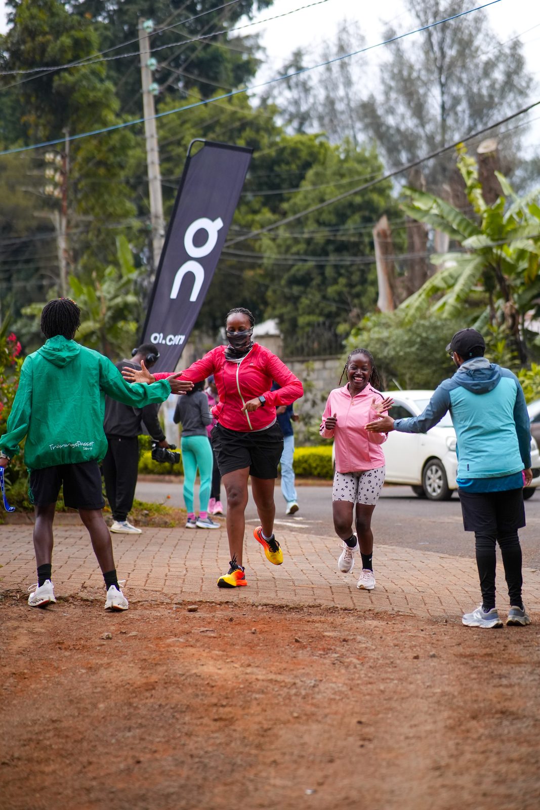 Runners together at a We Run Nairobi group run